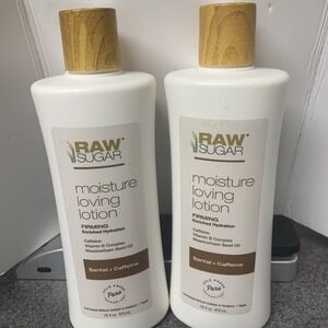 2 Pack Lot Raw Sugar Moisture Loving Firming Lotion Santal + Caffeine - 16 fl oz